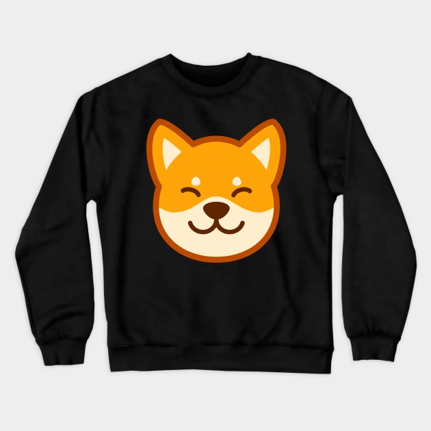 Gold Shiba: Eyes closed smile Crewneck Sweatshirt by Red Wolf